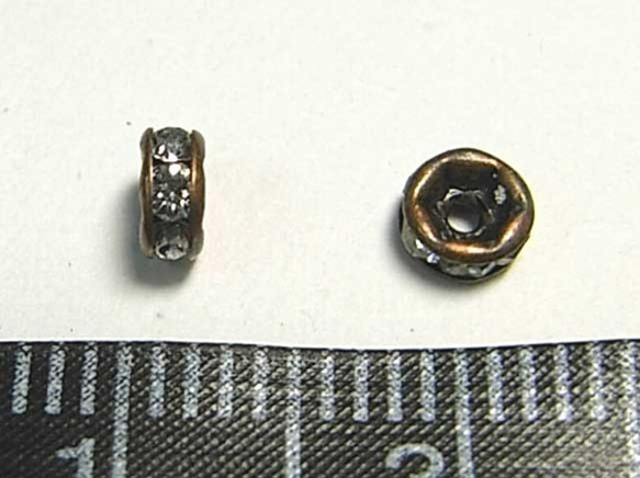 アクセサリーパーツ 平ロンデル 銅古美 約4mm 【約50個入り】6000215 2枚目の画像