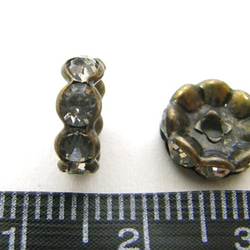 アクセサリーパーツ 波ロンデル 真鍮古美 約10mm 【約50個入り】6000222 3枚目の画像