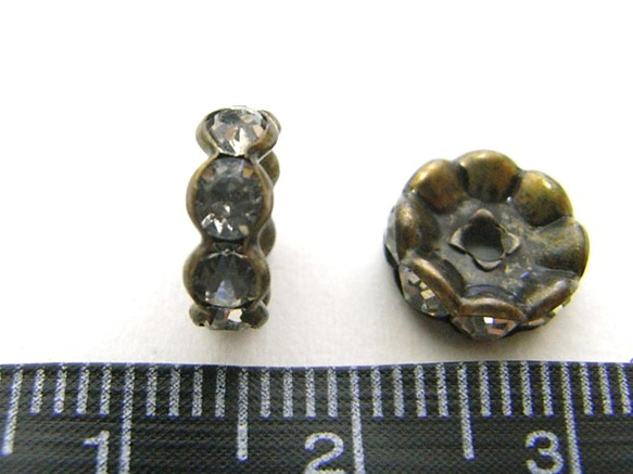 アクセサリーパーツ 波ロンデル 真鍮古美 約10mm 【約50個入り】6000222 3枚目の画像