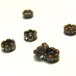 アクセサリーパーツ 波ロンデル 銅古美 約4mm 【約50個入り】6000229 1枚目の画像