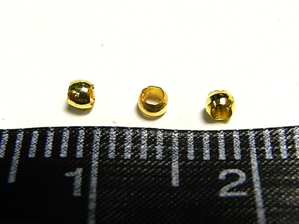 かしめ玉（つぶし玉） ゴールド 約2mm 【1000個入り】6000232 3枚目の画像