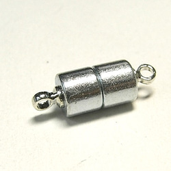 マグネットクラスプ シンプル 円柱 17x4mm 古代銀【10個セット】6000247 1枚目の画像