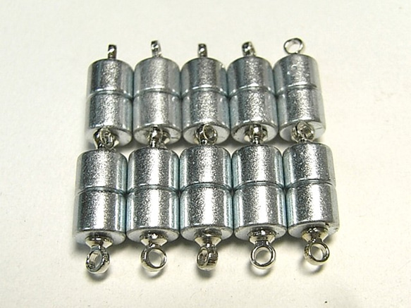 マグネットクラスプ シンプル 円柱 17x4mm 古代銀【10個セット】6000247 2枚目の画像