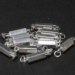 クラスプ 六角 差し込み式 古代銀 約16×5mm 【10個セット販売】6000559 2枚目の画像