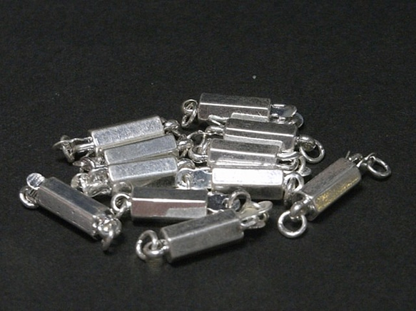 クラスプ 六角 差し込み式 古代銀 約16×5mm 【10個セット販売】6000559 2枚目の画像