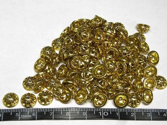 チベタン 座金 シンプル ゴールド 約10mm【約100個入り】6000631 3枚目の画像