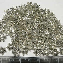 チベタン 座金 フラワーリング 銀古美 約10mm【約100個入り】  6000658 3枚目の画像