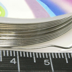 銅線ワイヤー ロジウム 太さ約0.6mm 長さ約6m巻き 6000993 2枚目の画像