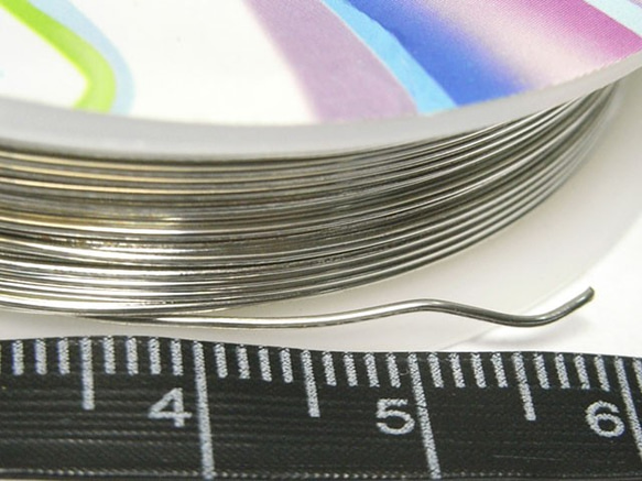 銅線ワイヤー ロジウム 太さ約0.6mm 長さ約6m巻き 6000993 2枚目の画像