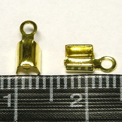 ひも留め ゴールド 約2mm 【20個セット】6001199 3枚目の画像