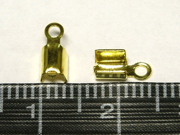 ひも留め ゴールド 約2mm 【20個セット】6001199 3枚目の画像