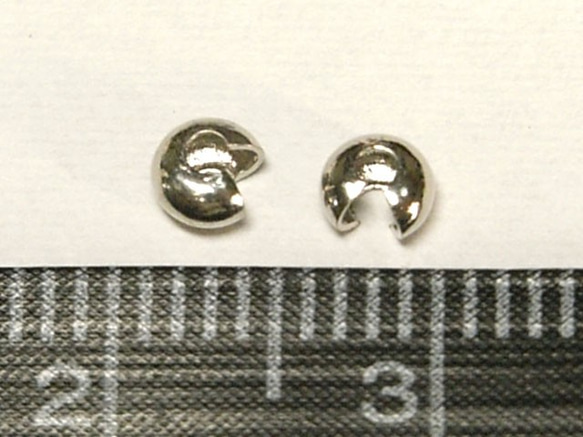 カシメ玉カバー ロジウム 約3mm【約100個入り】6001212 3枚目の画像