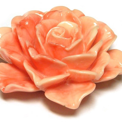 珊瑚（練り） 薔薇型パーツ ピンク 約49×18mm【1個販売】6001326 1枚目の画像