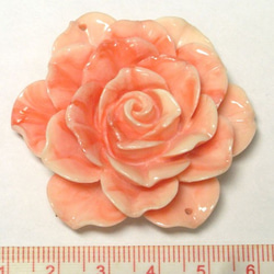 珊瑚（練り） 薔薇型パーツ ピンク 約49×18mm【1個販売】6001326 2枚目の画像