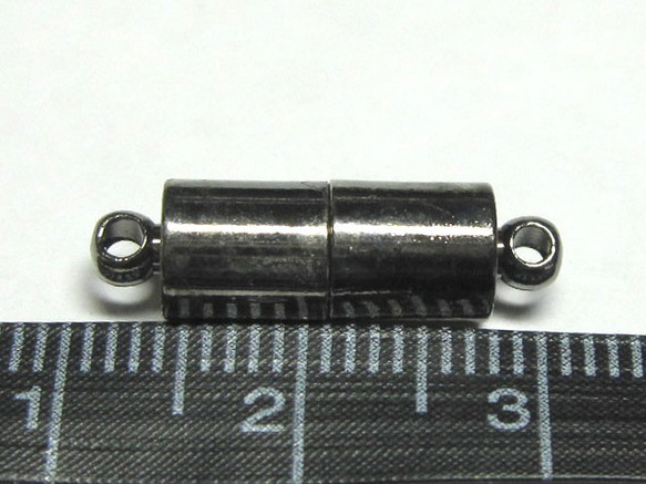 マグネットクラスプ 円柱 ガンメタ 約20×6mm【10個セット販売】6001435 2枚目の画像