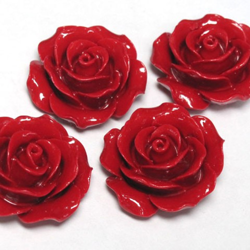 珊瑚(練り) 薔薇型パーツ レッド 約24×12mm【4個セット販売 珊瑚(練り) 薔薇型パーツ レッド 約24×12mm【4個セット販売