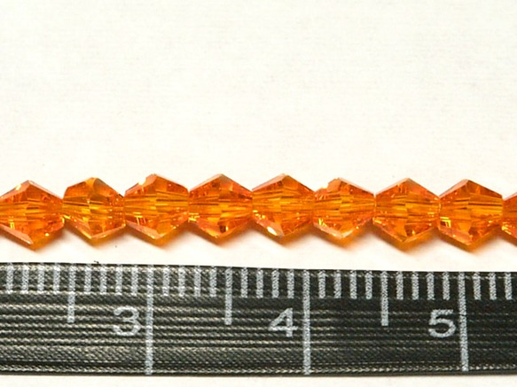 カット ビーズ オレンジ 約4×4mm 3000582 2枚目の画像
