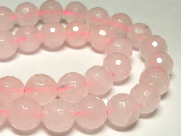 パワーストーン(ローズクォーツ ローズクォーツ ラウンド96面カット 連販売 約10mm 3000665 天然石 B