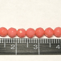 珊瑚(染色) 連販売 ピンク ラウンドカット AA 約4mm 3000678 3枚目の画像