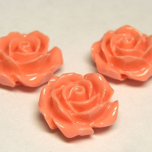 珊瑚（練り） 薔薇型パーツ ピンク 約13×6mm【5個セット販売