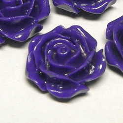 珊瑚（練り） 薔薇型パーツ パープル 約13×6mm 【5個セット販売】3001186 3枚目の画像