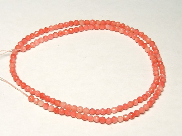 珊瑚 連販売 ピンク ラウンドカット 約3～4mm *3000676* 2枚目の画像