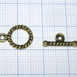 マンテル ロープ 金古美 リング約14×10mm バー約14mm【10ペア】6001751 2枚目の画像
