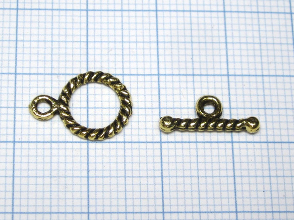 マンテル ロープ 金古美 リング約14×10mm バー約14mm【10ペア】6001751 2枚目の画像