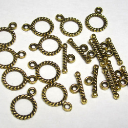 マンテル ロープ 金古美 リング約14×10mm バー約14mm【10ペア】6001751 3枚目の画像