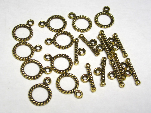 マンテル ロープ 金古美 リング約14×10mm バー約14mm【10ペア】6001751 3枚目の画像