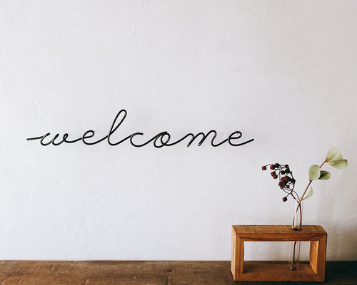 welcome Sサイズ (虫ピン付属)ワイヤーレタリング ワイヤークラフト