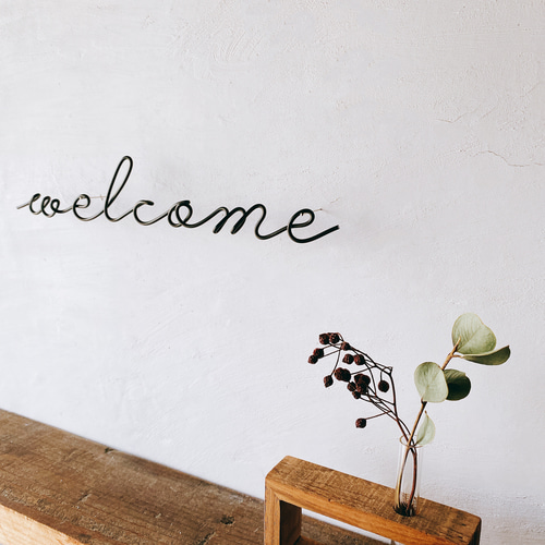 welcome Sサイズ (虫ピン付属)ワイヤーレタリング ワイヤークラフト