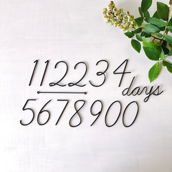 数字レターバナー　15点セット(虫ピン付属)　ワイヤーレタリング　出産祝い　月齢フォト　ニューボーン ワイヤークラフト 1枚目の画像