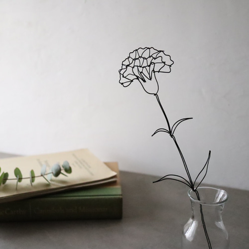 no.218　クラフト・ワイヤーアート・フラワー 母の日ギフト 〜カーネーション〜ワイヤーアート Botanical (虫ピン