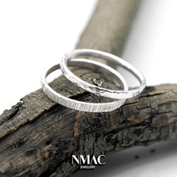 手工製作-NMACJEWELRY-極簡主義小巧多紋理的層疊戒指，纖細的尾戒-SOLID Sterling Silver 第2張的照片
