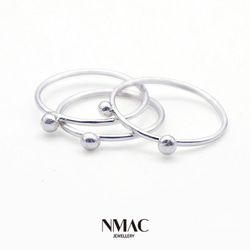 手工製作-NMACJEWELRY-極簡主義小巧多紋理的層疊戒指，纖細的尾戒-SOLID Sterling Silver 第1張的照片