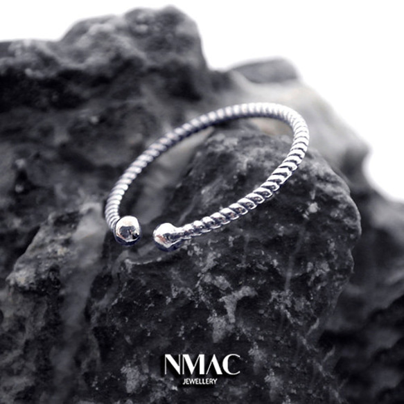 1Pcs Sterling Silver Textured Dotted Skinny Stacking Rings 1枚目の画像
