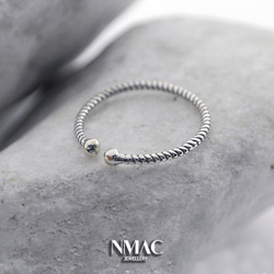 1Pcs Sterling Silver Textured Dotted Skinny Stacking Rings 3枚目の画像