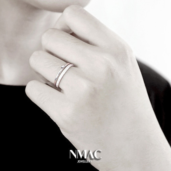 1Pcs Sterling Silver Textured Dotted Skinny Stacking Rings 8枚目の画像