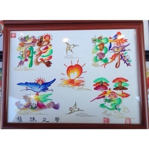 風水花文字、お客様の名前を書きます。当日で できます、横浜中華街