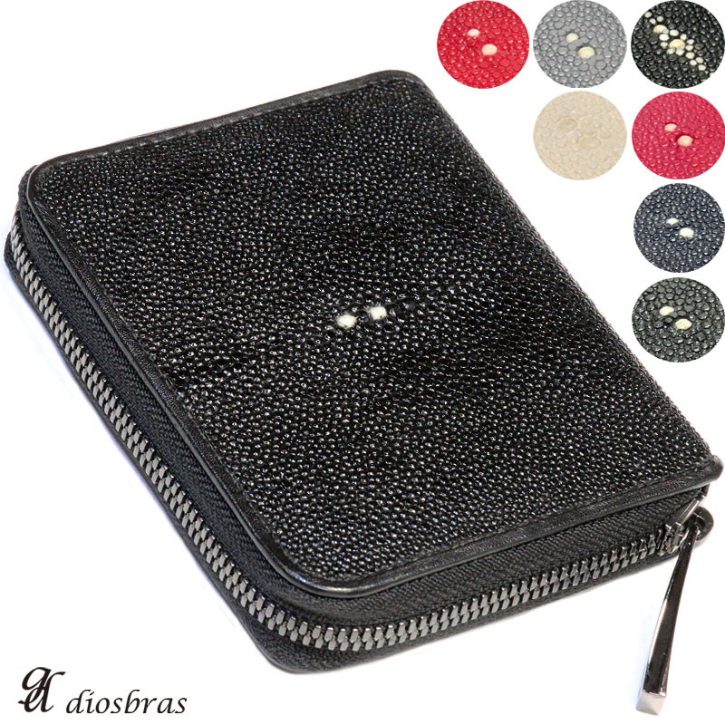 財布 ラウンドファスナー メンズ レディース 本革 スティングレー エイ革 ラウンド ジッパー  WJE-8-NP