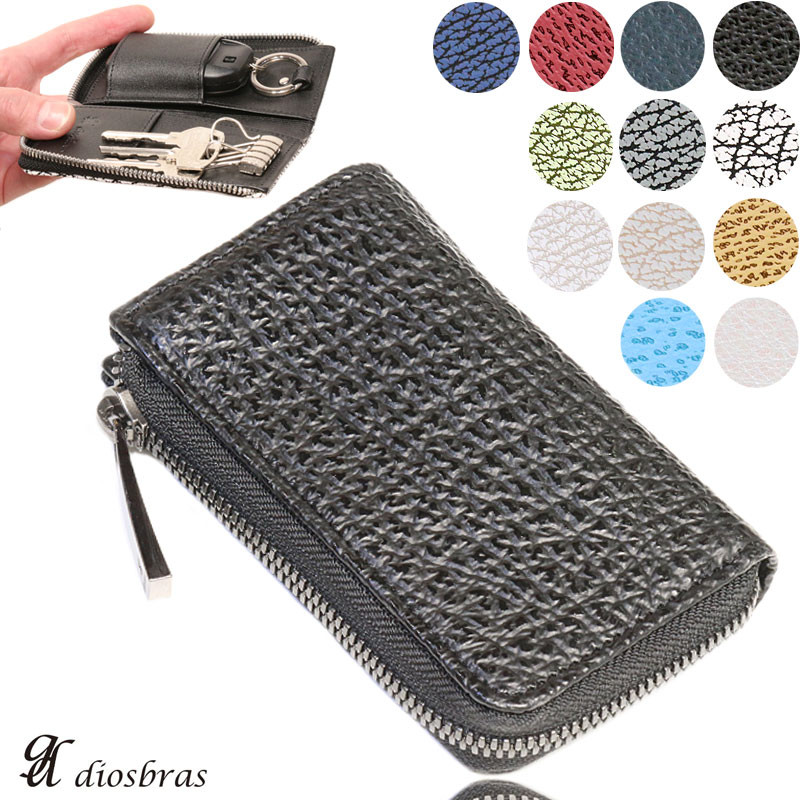 キーケース　キーレスホルダー メンズ レディース 本革 シャークスキン サメ革 シンプル スリム WJS-5