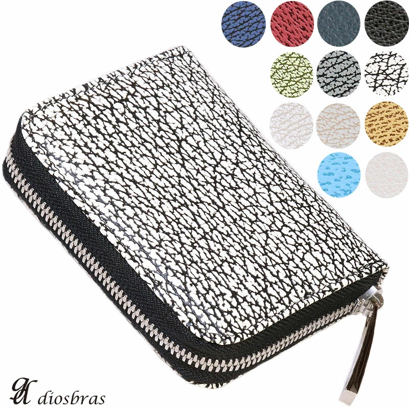 財布 ラウンドファスナー メンズ レディース 本革 シャークスキン サメ革 シンプル ミニ WJS-8