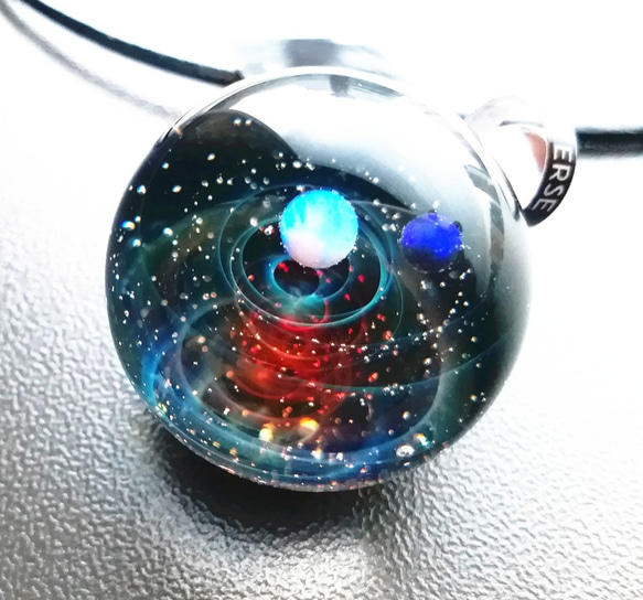 Galaxy Pendant 宇宙銀河玻璃吊咀 極光雙星球系列 SD08 第1張的照片