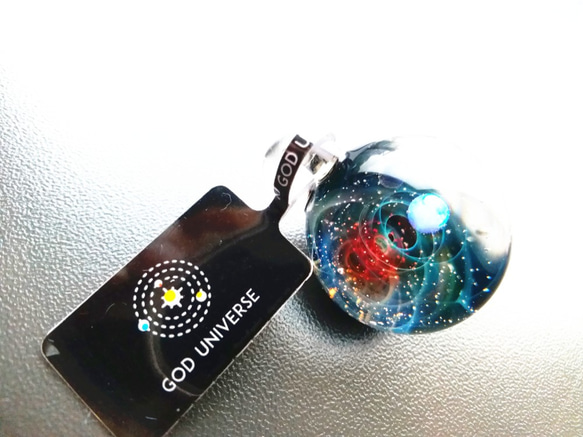 Galaxy Pendant 宇宙銀河玻璃吊咀 極光雙星球系列 SD08 第2張的照片