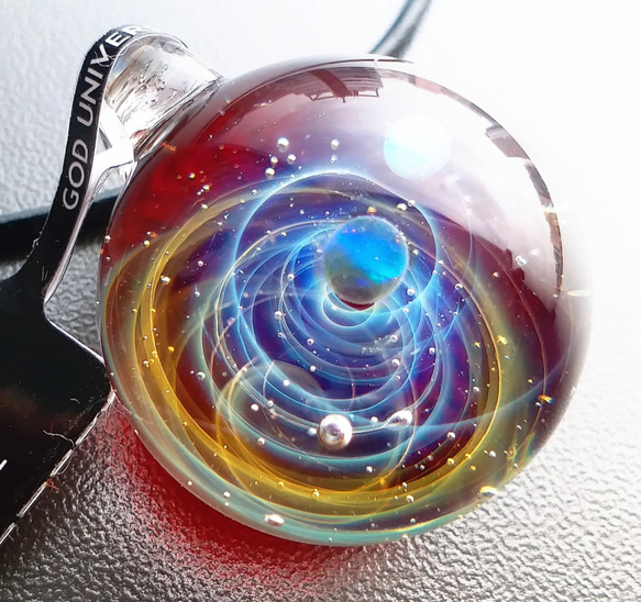 Galaxy Pendant 宇宙銀河玻璃吊咀 極光雙星系列 SD10 第1張的照片