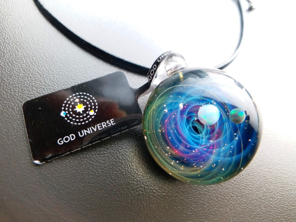 Galaxy Pendant 宇宙銀河玻璃吊咀 極光雙星系列 SD11 第1張的照片