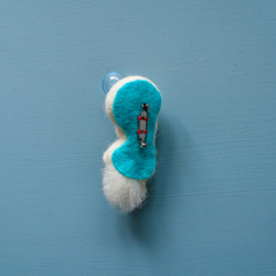 鼻ちょうちんビションブローチ (6-1)羊毛フェルト　ブローチ　ビションフリーゼ 4枚目の画像