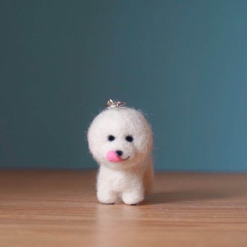 ぺろりんちょビションストラップ 羊毛フェルト ビションフリーゼ