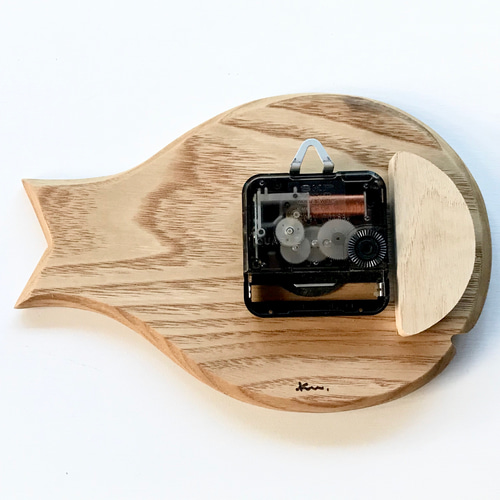 ハンドメイド マユマユウッドワークさん 栗の木 ジンベイザメ 壁掛け